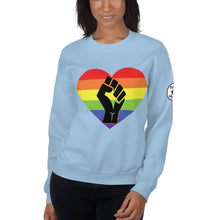 Load image into Gallery viewer, BLM fist pride heart Unisex Sweatshirt
