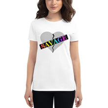 Load image into Gallery viewer, Women&#39;s Broken Heart Savage Gray Rainbow short sleeve t-shirt
