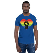 Load image into Gallery viewer, BLM Fist Pride Heart Short-Sleeve Unisex T-Shirt
