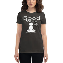 Load image into Gallery viewer, Women&#39;s Good vibes only yoga  WL short sleeve t-shirt
