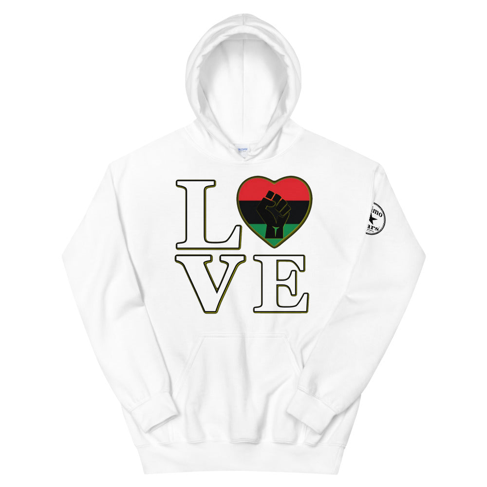 LOVE black fist heart Unisex Hoodie