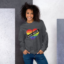 Load image into Gallery viewer, Savage Broken Heart Rainbow Unisex Sweatshirt
