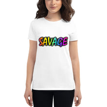 Load image into Gallery viewer, Women&#39;s Savage Rainbow short sleeve t-shirt
