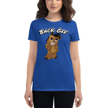 Load image into Gallery viewer, Back Off Logo Bear Women&#39;s short sleeve t-shirt
