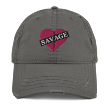 Load image into Gallery viewer, Savage broken heart pink Distressed Dad Hat
