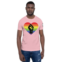 Load image into Gallery viewer, BLM Fist Pride Heart Short-Sleeve Unisex T-Shirt
