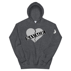 Broken Heart Savage Gray Unisex Hoodie