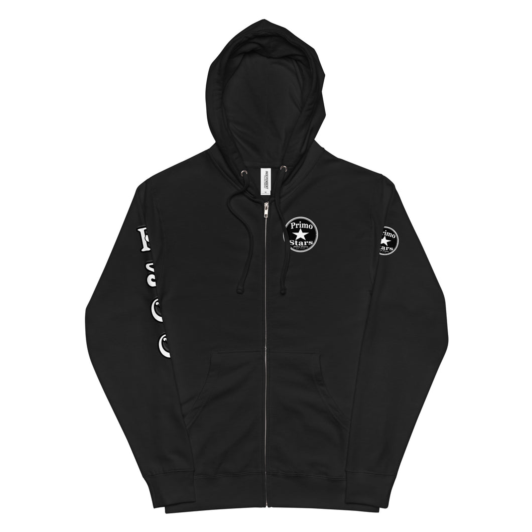 Primo Stars Logo Black Unisex fleece zip up hoodie