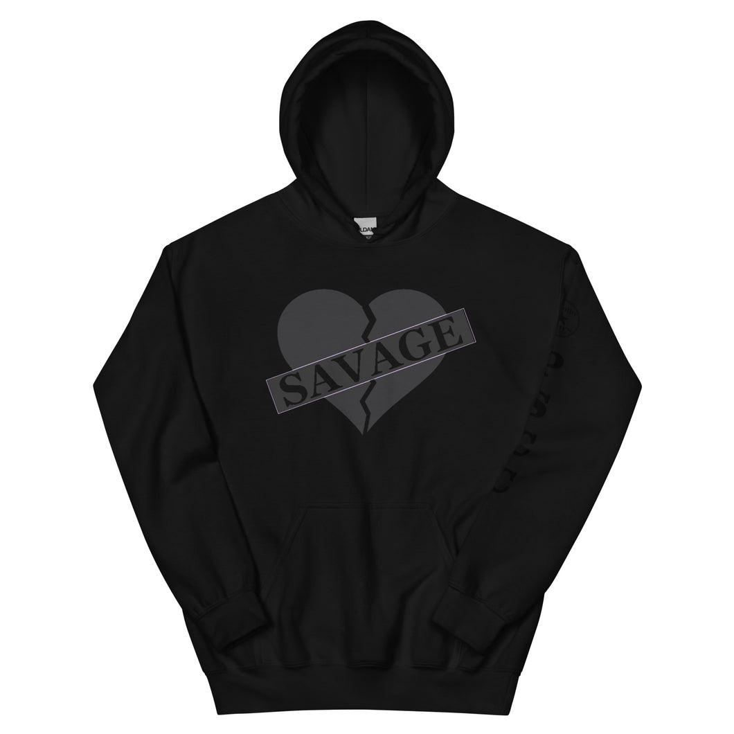 Broken Heart Savage Blackout Unisex Hoodie