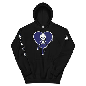 Skull Navy Heart Drips Unisex Hoodie