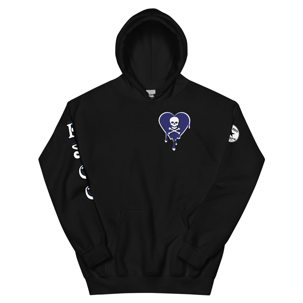 Skull Navy Heart Drips Unisex Hoodie