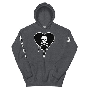 Skull Heart Drips BW Unisex Hoodie