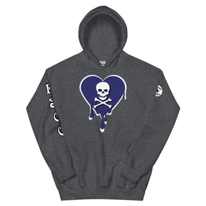 Skull Navy Heart Drips Unisex Hoodie