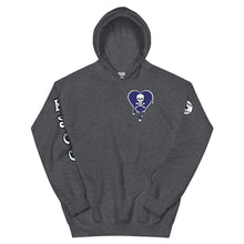 Load image into Gallery viewer, Skull Navy Heart Drips Unisex Hoodie
