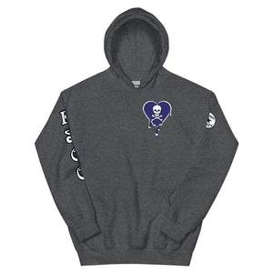 Skull Navy Heart Drips Unisex Hoodie
