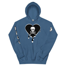Load image into Gallery viewer, Skull Heart Drips BW Unisex Hoodie
