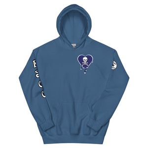 Skull Navy Heart Drips Unisex Hoodie
