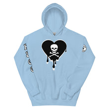 Load image into Gallery viewer, Skull Heart Drips BW Unisex Hoodie
