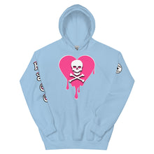 Load image into Gallery viewer, Skull Pink Heart Drips Unisex Hoodie
