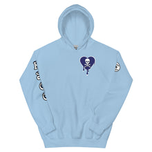 Load image into Gallery viewer, Skull Navy Heart Drips Unisex Hoodie
