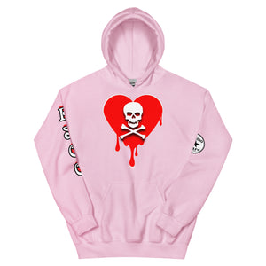 Skull Red Heart Drips Unisex Hoodie