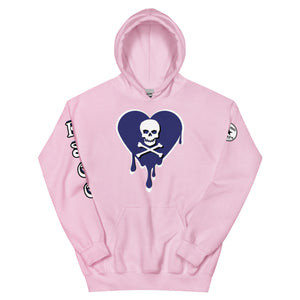 Skull Navy Heart Drips Unisex Hoodie