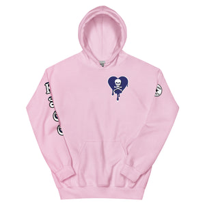 Skull Navy Heart Drips Unisex Hoodie