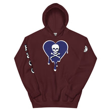 Load image into Gallery viewer, Skull Navy Heart Drips Unisex Hoodie
