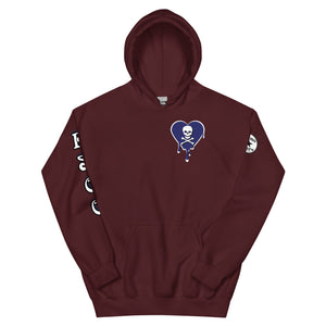 Skull Navy Heart Drips Unisex Hoodie