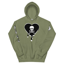 Load image into Gallery viewer, Skull Heart Drips BW Unisex Hoodie
