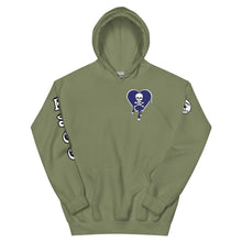 Load image into Gallery viewer, Skull Navy Heart Drips Unisex Hoodie
