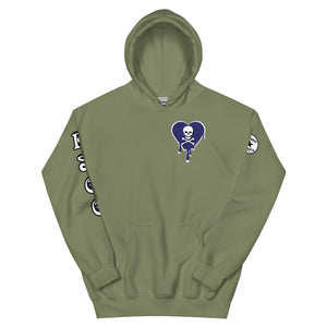 Skull Navy Heart Drips Unisex Hoodie