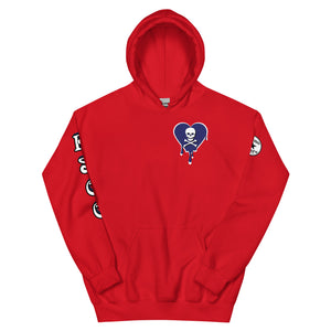 Skull Navy Heart Drips Unisex Hoodie