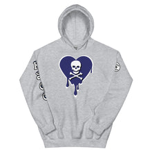 Load image into Gallery viewer, Skull Navy Heart Drips Unisex Hoodie
