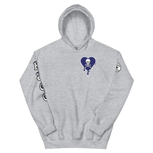 Skull Navy Heart Drips Unisex Hoodie