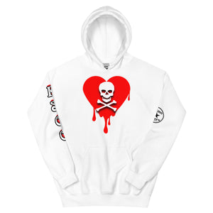 Skull Red Heart Drips Unisex Hoodie
