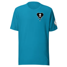 Load image into Gallery viewer, Skull Black Heart Drips Chest Unisex t-shirt
