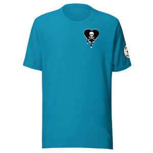 Skull Black Heart Drips Chest Unisex t-shirt