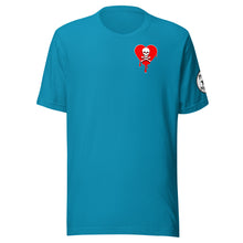 Load image into Gallery viewer, Skull Red Heart Drips chest Unisex t-shirt
