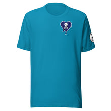 Load image into Gallery viewer, Skull navy heart drips chest  Unisex t-shirt

