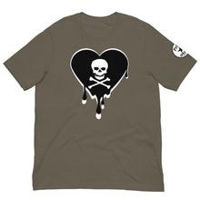 Load image into Gallery viewer, Skull Heart Drips BW Unisex t-shirt
