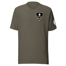 Load image into Gallery viewer, Skull Black Heart Drips Chest Unisex t-shirt
