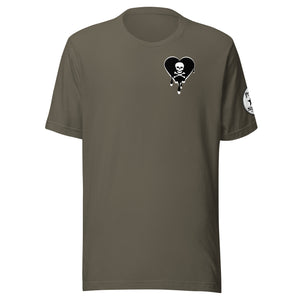 Skull Black Heart Drips Chest Unisex t-shirt
