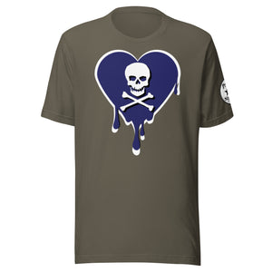 Skull Navy Heart Drips Unisex t-shirt
