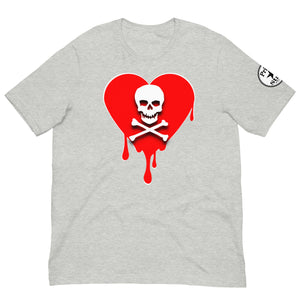 Skull Red Heart Drips Unisex t-shirt