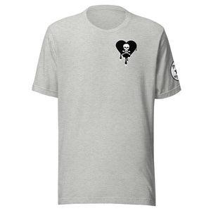 Skull Black Heart Drips Chest Unisex t-shirt