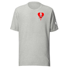 Load image into Gallery viewer, Skull Red Heart Drips chest Unisex t-shirt
