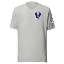 Load image into Gallery viewer, Skull navy heart drips chest  Unisex t-shirt
