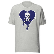 Load image into Gallery viewer, Skull Navy Heart Drips Unisex t-shirt
