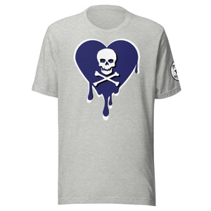 Skull Navy Heart Drips Unisex t-shirt